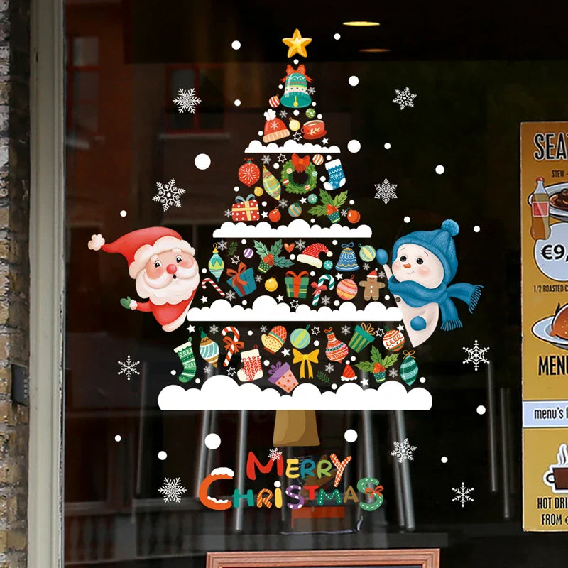 BowLift | LumiFrost | Christmas Window Stickers 2025 | Santa Claus & Christmas Tree | Removable Window Stickers for Glass & Walls | Festive Decor for Christmas & New Year