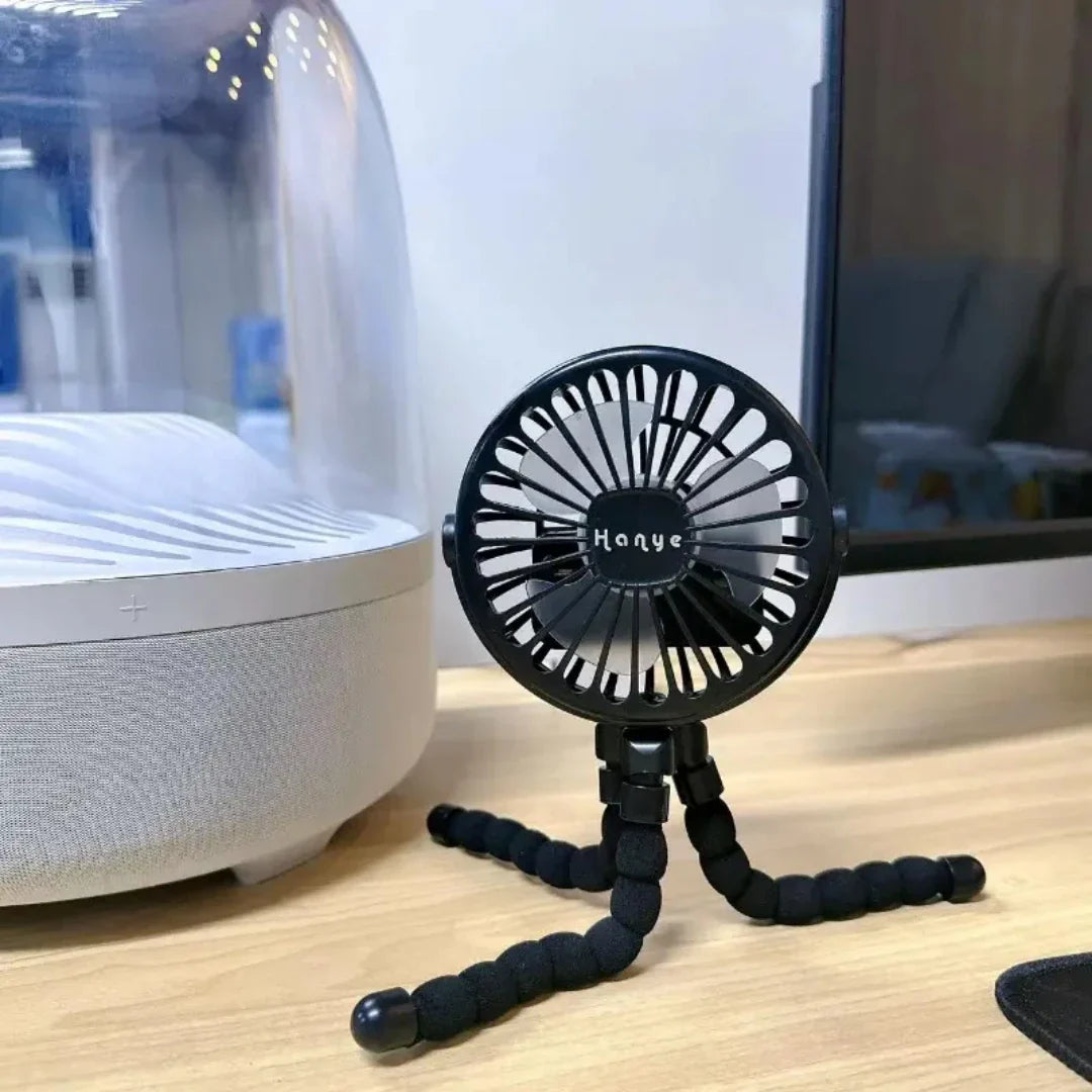 Rechargeable Baby Stroller Fan: Handheld USB Bladeless Mini Ventilator - Silent Cooling for Outdoor Use, Neck and Table Fan | Bowlift