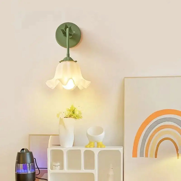 FrenchBloom Wall Light – Bedroom Flower Lamp Bowlift