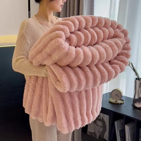 BowLift | Luxurious Faux Rabbit Fur Plush Throw Blanket - Perfectly Warm and Soft for Your Home