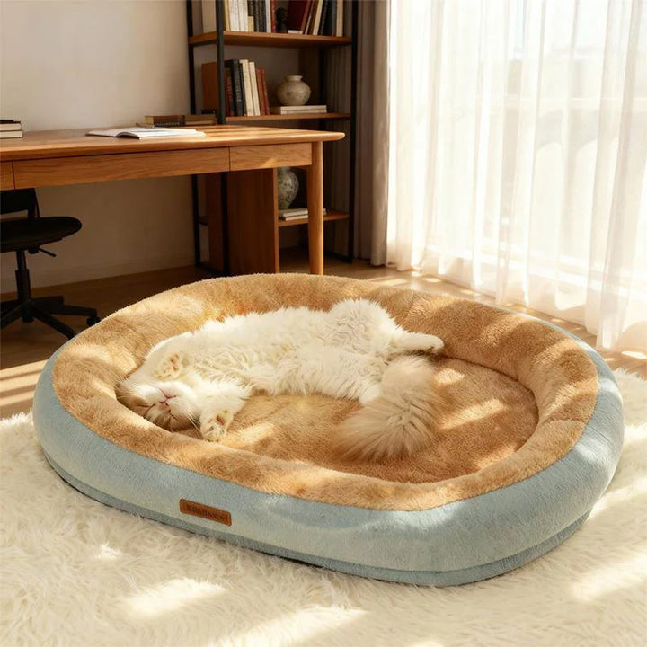 Oval Plush Bed for Dogs & Cats Bowlift