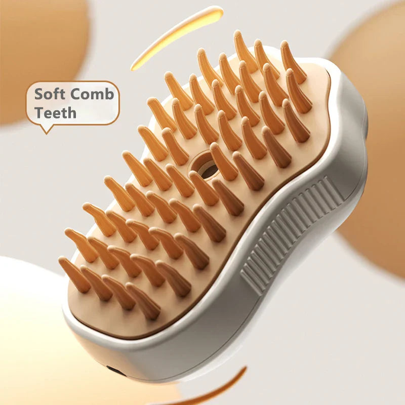 BowLift | Cat Brush GroomiSoft 3in1 | Massage, Bath & Care Comb | Soft Silicone Brushes | In Pink or Brown