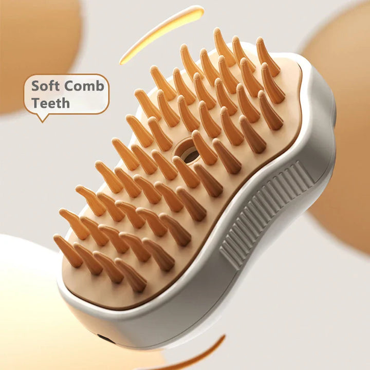 BowLift | Cat Brush GroomiSoft 3in1 | Massage, Bath & Care Comb | Soft Silicone Brushes | In Pink or Brown
