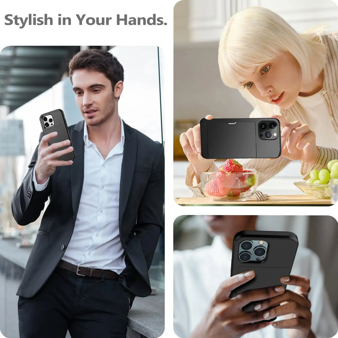 BowLift | LuxShield iPhone Case with Card Holder | Slim Design | Card Storage | Protection & Style