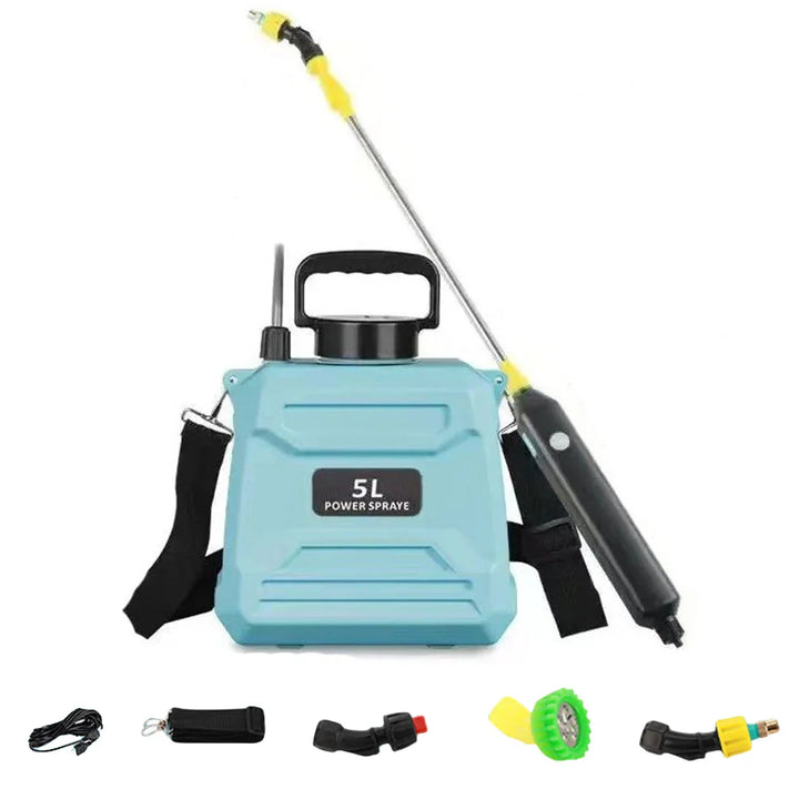BowLift | SPRAYMATE Pro Battery Pressure Sprayer | 5 L Shoulder Spray Bottle | USB Charging & Adjustable Nozzle | For Garden, Cleaning & Weed Control