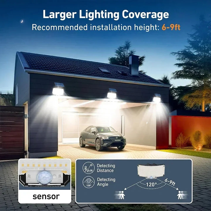 BowLift | LumaXpert 234 | Solar Outdoor Spotlight with Motion Sensor | 3 Light Modes & Remote Control | IP65 Waterproof