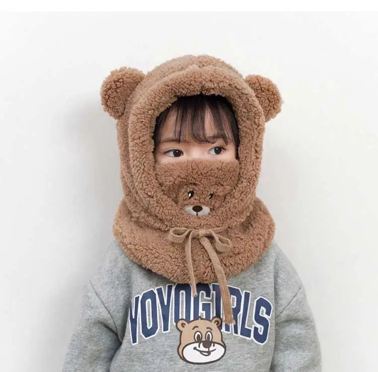 BowLift | Plush Warm Bear Winter Scarf Mask