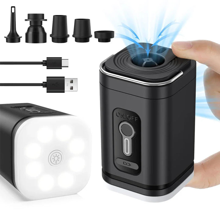 BowLift | AirBreezy Mini Air Pump | Ultra Compact & USB-C Rechargeable | 5 Nozzles | 200L/min Power