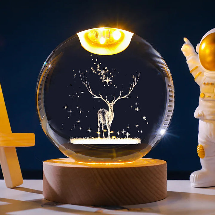BowLift | Astranova Galaxy Night Light | LED Crystal Ball with Milky Way Design | Warm White Light | Creative Gift for Kids & Adults