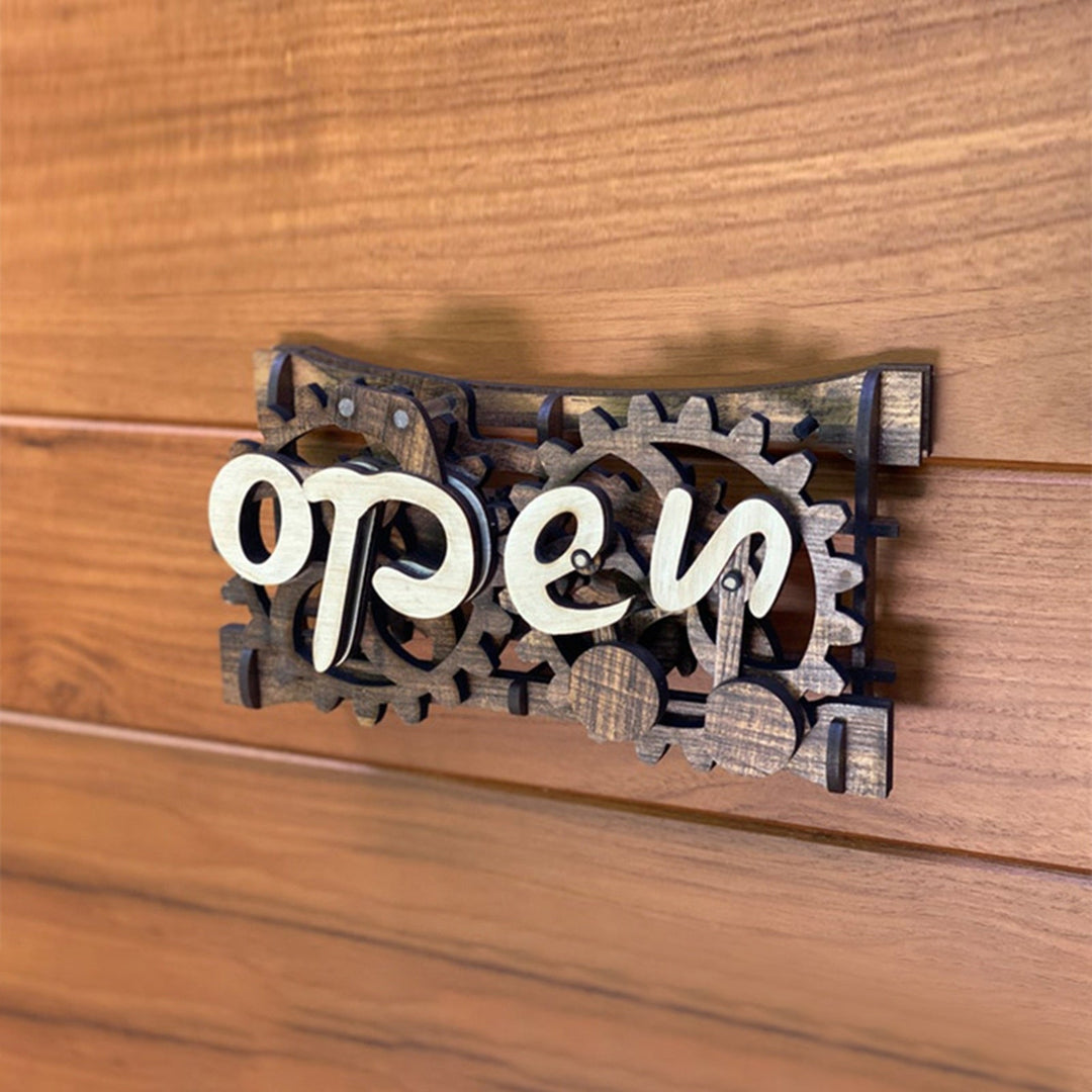 BowLift | Wooden Double-Sided Reversible Open Closed Sign
