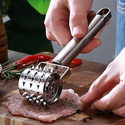 BowLift | SteelTender Meat Tenderizer | Stainless Steel Meat Tenderizer with Hammer Head | For Steak, Schnitzel & Pork | 18 cm