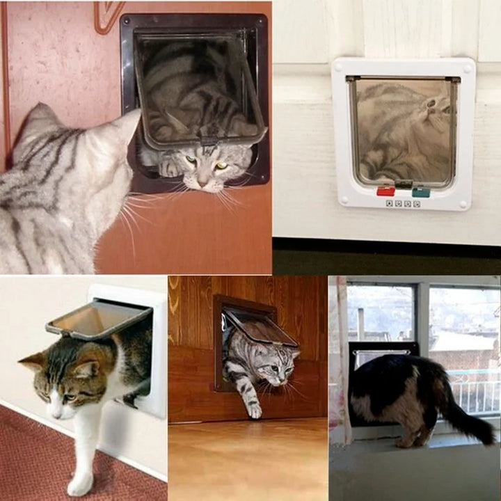 4 Way Pet Door for Cats and Dogs Bowlift