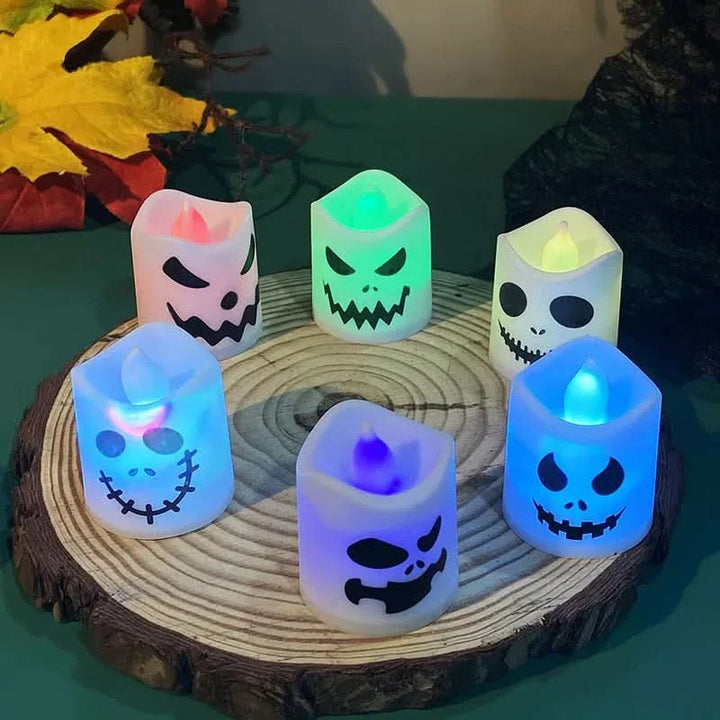 BowLift | Halloween LED Ghost & Pumpkin Candle Lights – 6 Pack