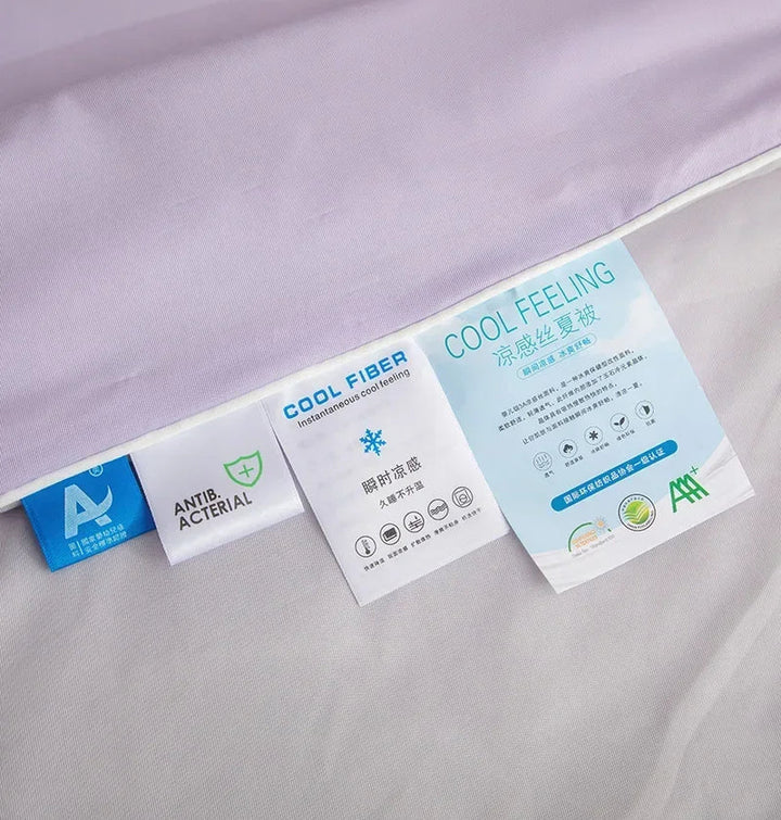 Air Condition Summer Comforter — Pure Color Ice Silk Cooling Blanket, Lightweight & Smooth Twin/King Size Quilt | Bowlift