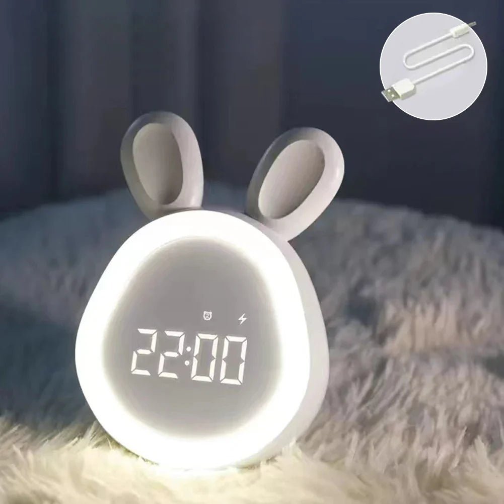 BowLift | Children's Alarm Clock in Rabbit Shape with LED Night Light - BunniGlow