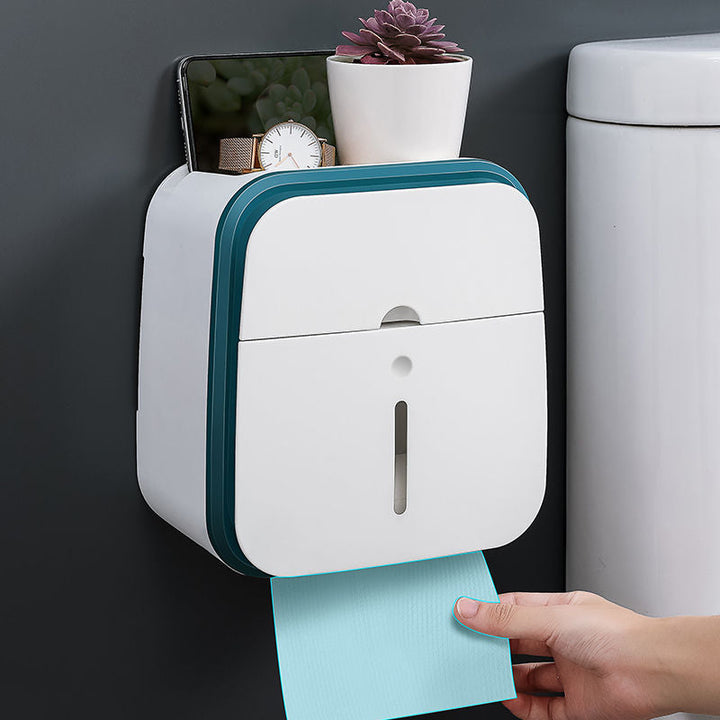 BowLift | Wall-Mounted Bathroom Organizer Tissue Box Holder