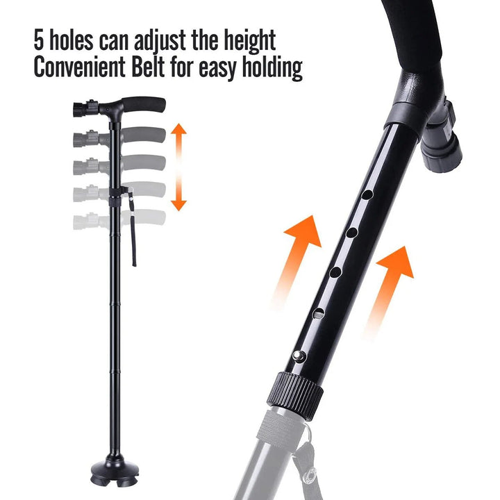BowLift | Stable Adjustable LED Light Anti-slip Walking Stick