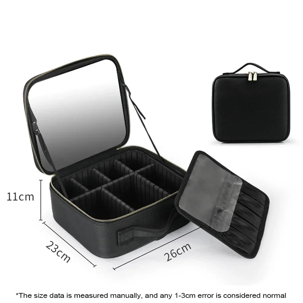 BowLift | LED Mirror Travel Makeup Organizer Bag