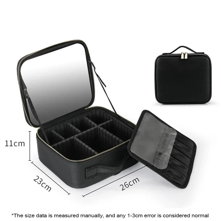 BowLift | LED Mirror Travel Makeup Organizer Bag