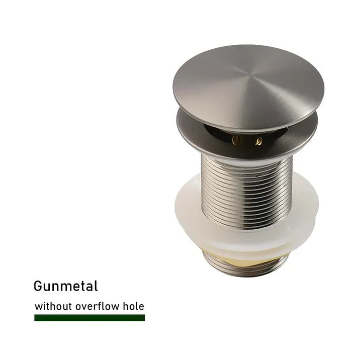 Drain screw with push-down popup – brass | 11 colors | With or without overflow Bowlift