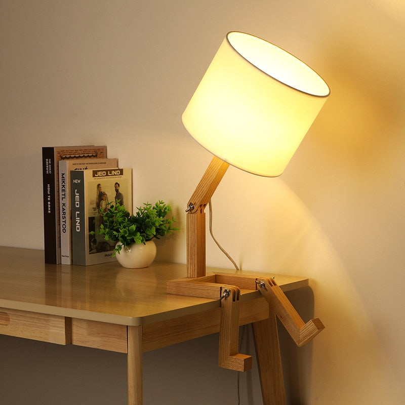 BowLift | Thinker Wooden Robot Modern Night Lamp