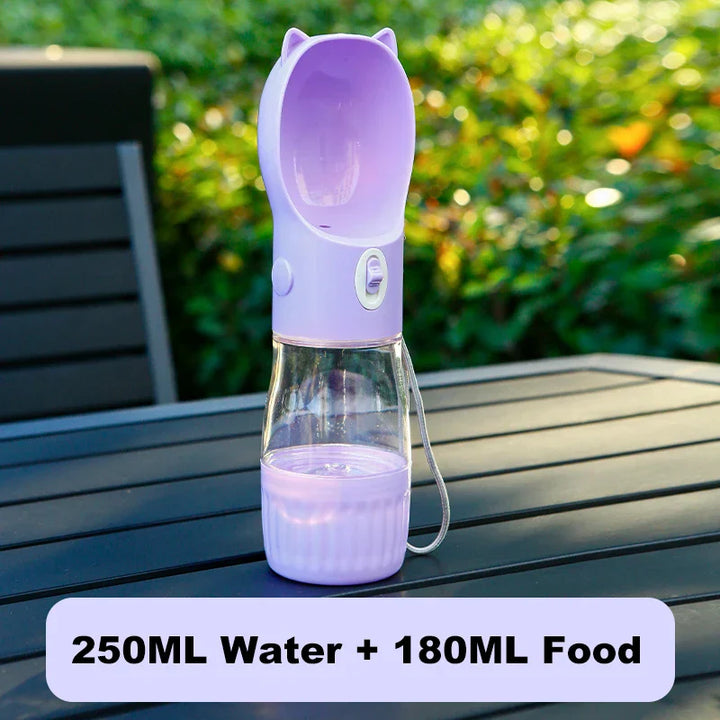 BowLift | PetHydra Duo Dog Water Bottle with Feeding Bowl | 2-in-1 Outdoor Dispenser | For Small & Large Dogs & Cats