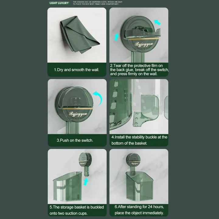 BowLift | Strong Suction Quick Mini Bathroom Storage Rack