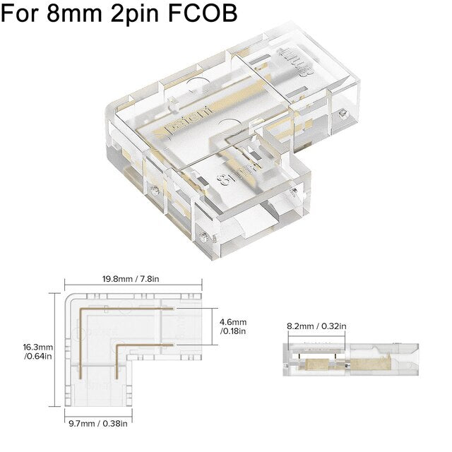 BowLift | L Shaped Transparent LED Strip Connector