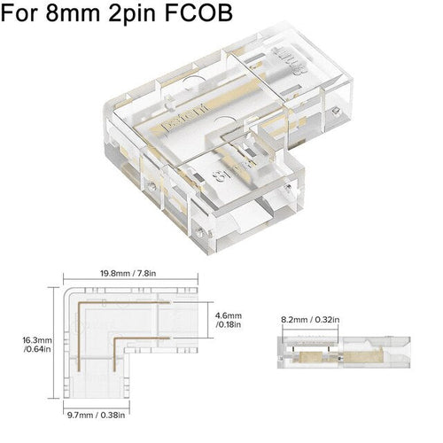 BowLift | L Shaped Transparent LED Strip Connector