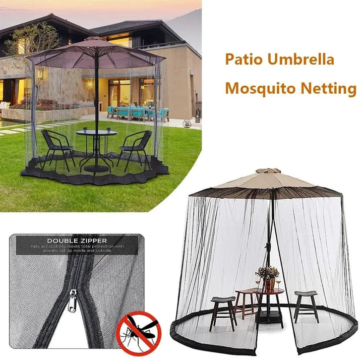 BowLift | Mosquito net for sun umbrellas up to 4 m – Adjustable & with zipper