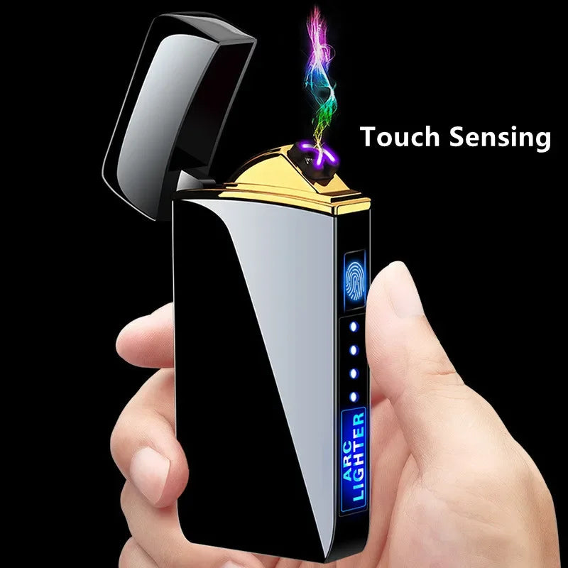 BowLift | Rechargeable USB Plasma Lighter with Windproof Double Arc Flame – Stylish Metal Design for Indoor and Outdoor Use