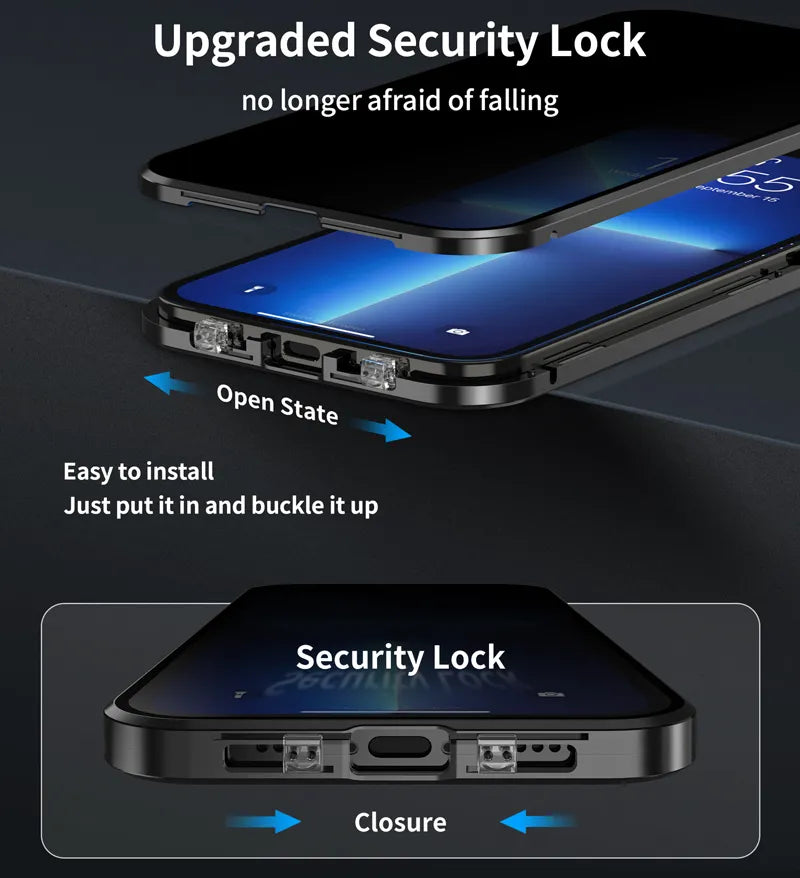BowLift | Invisible Shield Full Cover Anti-Peep Privacy  Magnetic Phone Case