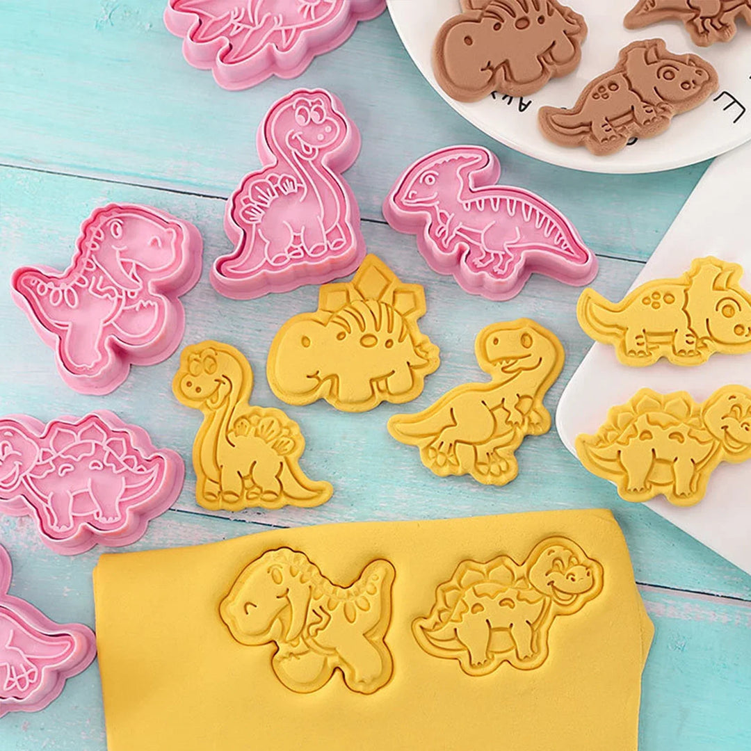 DinoBak - Fun Dino Cookie Cutters Set 8 pieces Bowlift