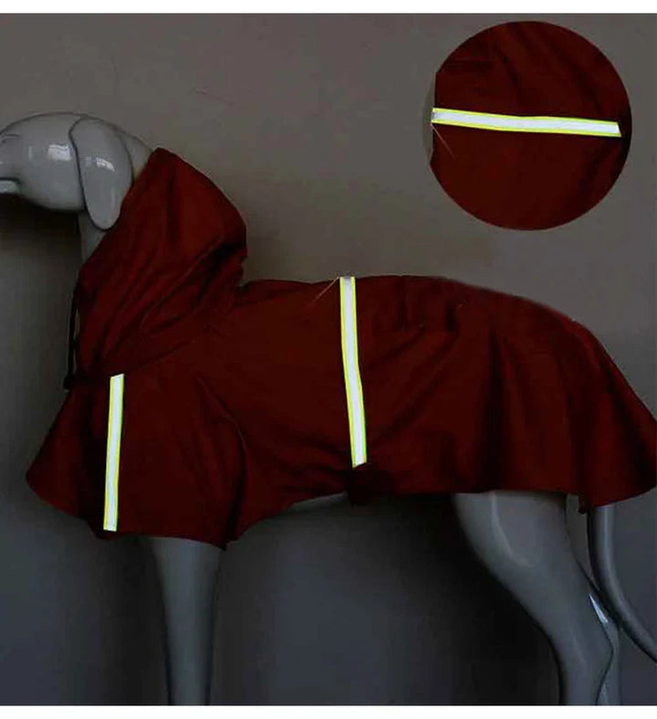 Waterproof Dog Raincoat with Hood & Reflectors Bowlift