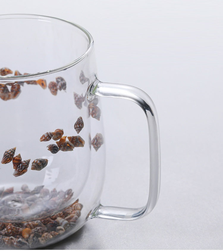 Double-walled dried flower glass cup