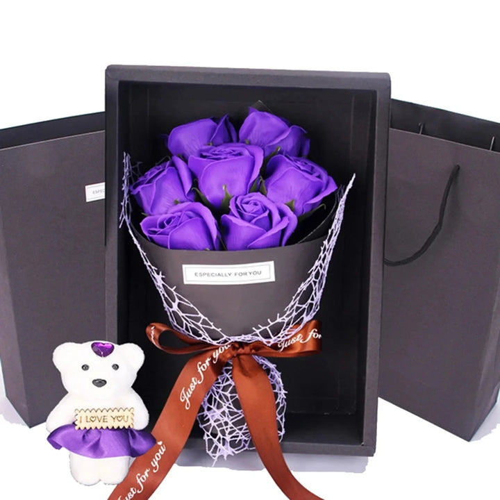 7 Roses Soap Bouquet Gift Box Bowlift