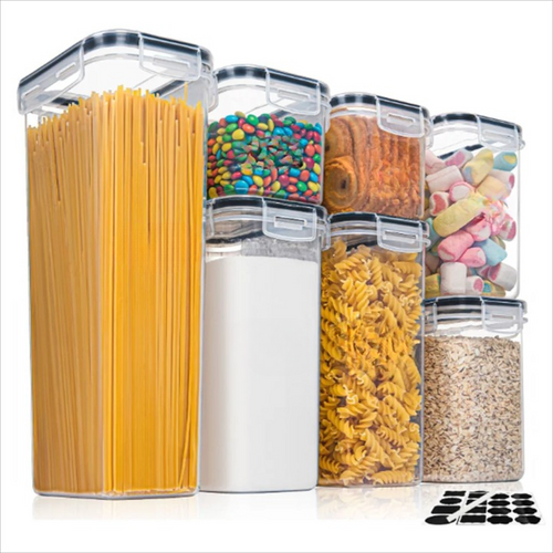 BowLift | Kitchen Food Storage Containers Set 7pcs BPA-Free Airtight with Labels – StoreMate