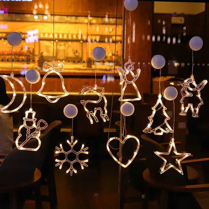 BowLift | Luminova | LED Window Light Christmas | Bell · Snowman · Star | Battery Operated & with Suction Cup | Warm White | Window Decoration