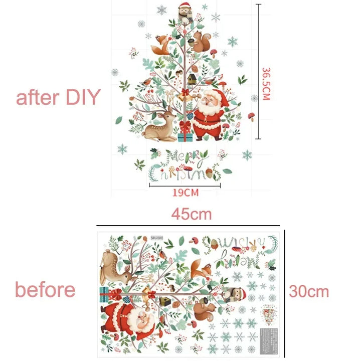 BowLift | LumiFrost | Christmas Window Stickers 2025 | Santa Claus & Christmas Tree | Removable Window Stickers for Glass & Walls | Festive Decor for Christmas & New Year