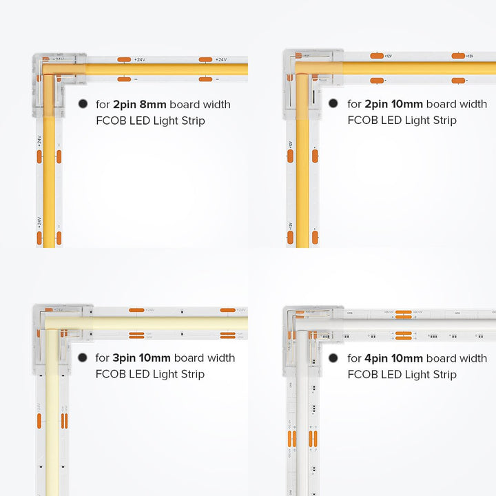 BowLift | L Shaped Transparent LED Strip Connector