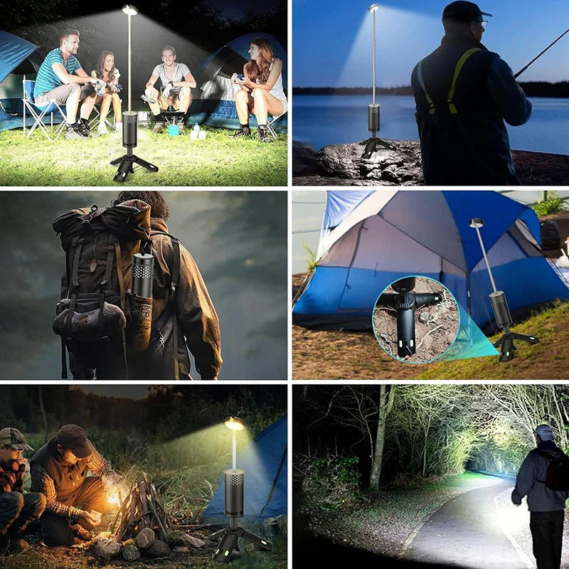 BowLift | LumaPeak Camping Lamp | 10,000 mAh Battery | Telescopic Design & Tripod | Dimmable with SOS Function | Outdoor & Emergency Lamp