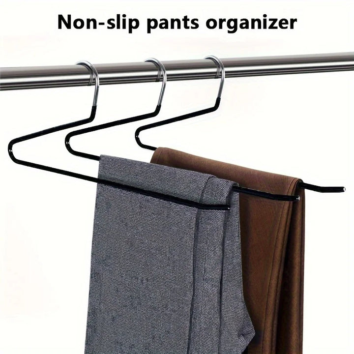 BowLift | Clothoria | Open Pants Hangers | Space-Saving & Stable | Metal with Anti-Rust Coating