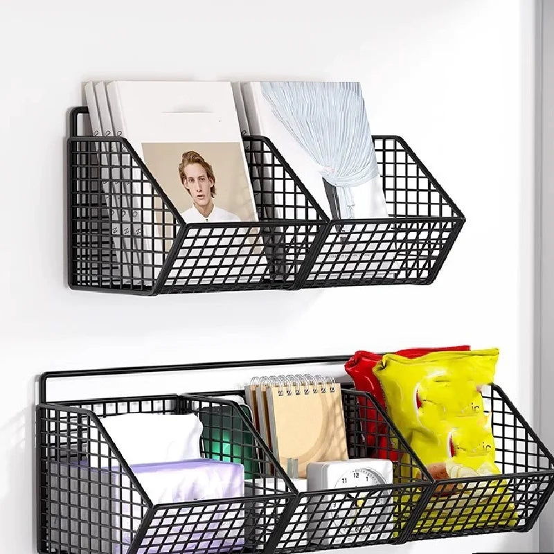 BowLift | KITCHEN BASKET 3in1 Storage Rack | For Onion, Garlic & Ginger | Rustproof & Wall-mounted – Black