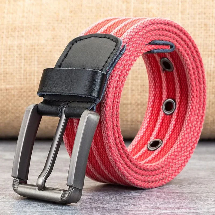 BowLift | Men’s Canvas Belt – Adjustable Casual Striped Waistband