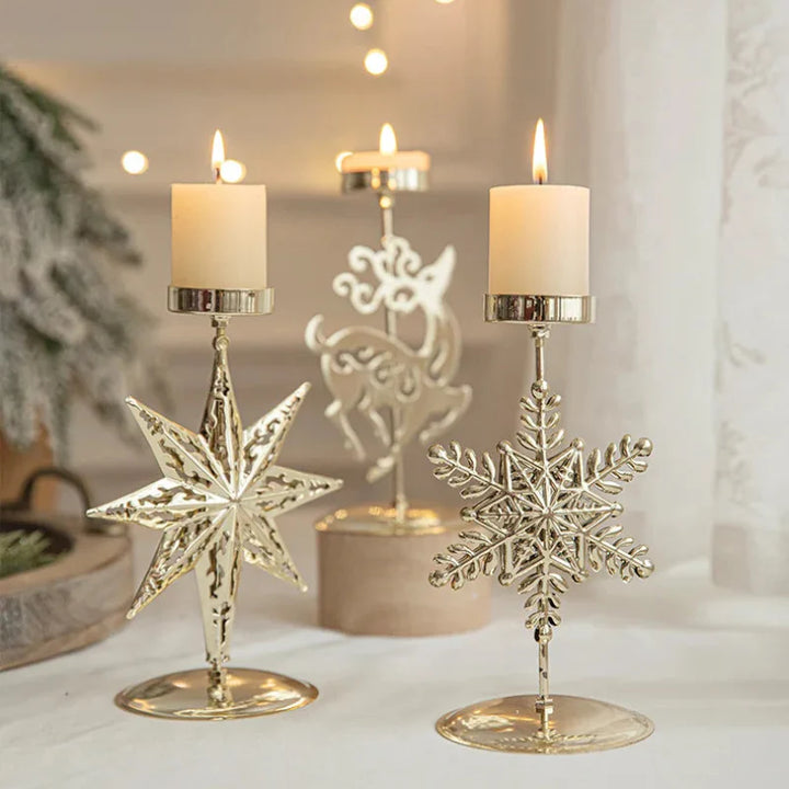 BowLift | Iron Christmas Candlestick Holders