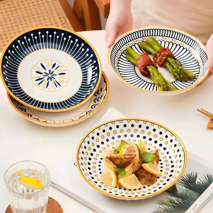 Porcelain Plate Set Hand-Painted – Elegant and Decorative | Perfect for Everyday and Special Occasions | Bowlift
