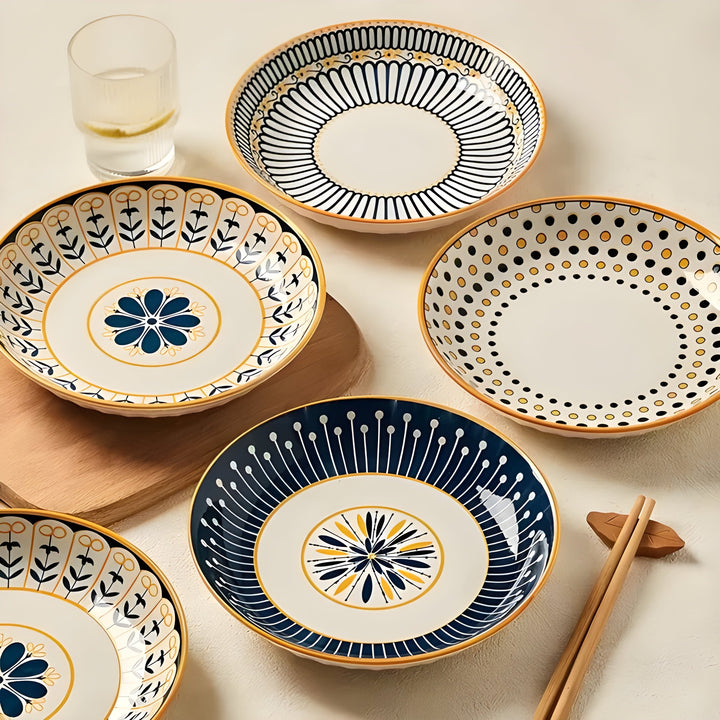 Porcelain Plate Set Hand-Painted – Elegant and Decorative | Perfect for Everyday and Special Occasions | Bowlift