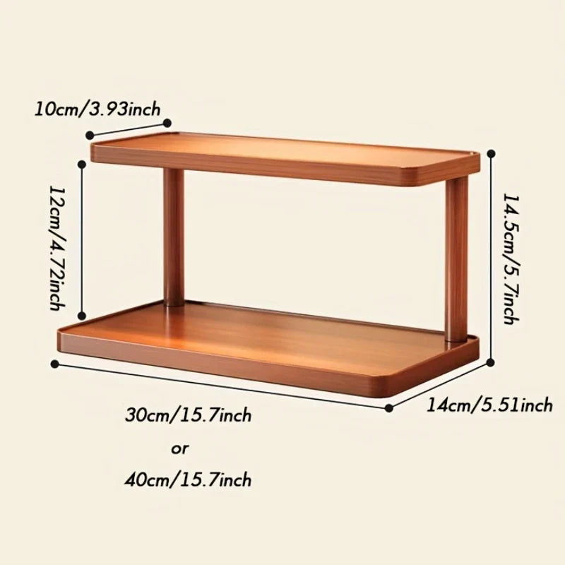 BambuCasa 2-tier wooden shelf Bowlift