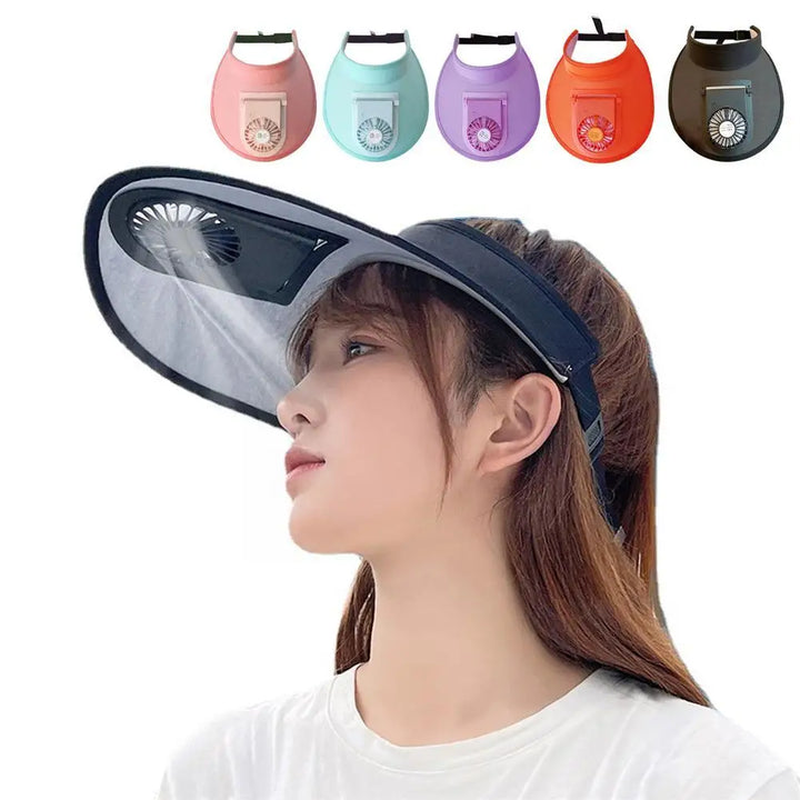 BowLift | Breathable Summer Sun Visor Cooling Fan Hat