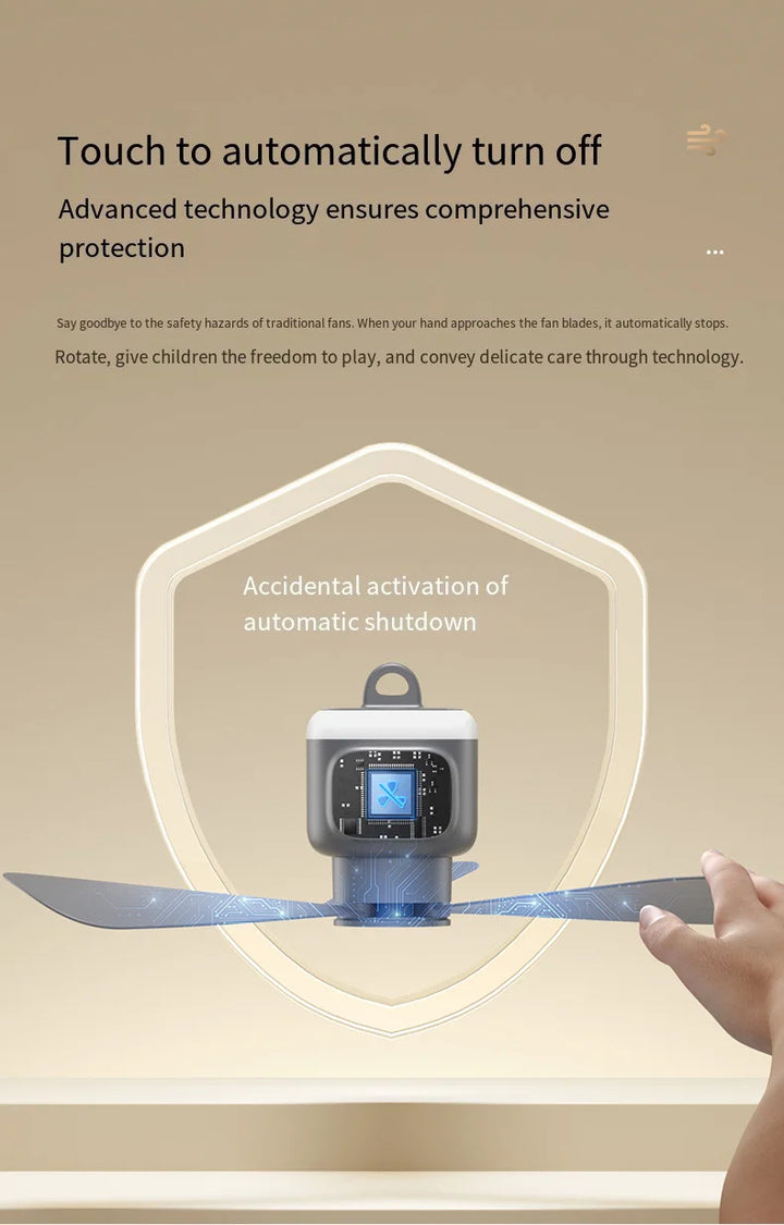 12000mAh Portable Ceiling & Camping Fan – Outdoor Tent Air Circulator and Cooling Ventilator | Bowlift